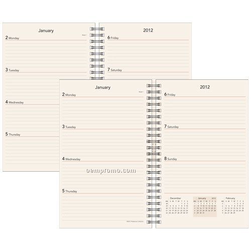 Weekly Planner Includes: Dated Week-at-a-view/Month-at-a-view Planner.