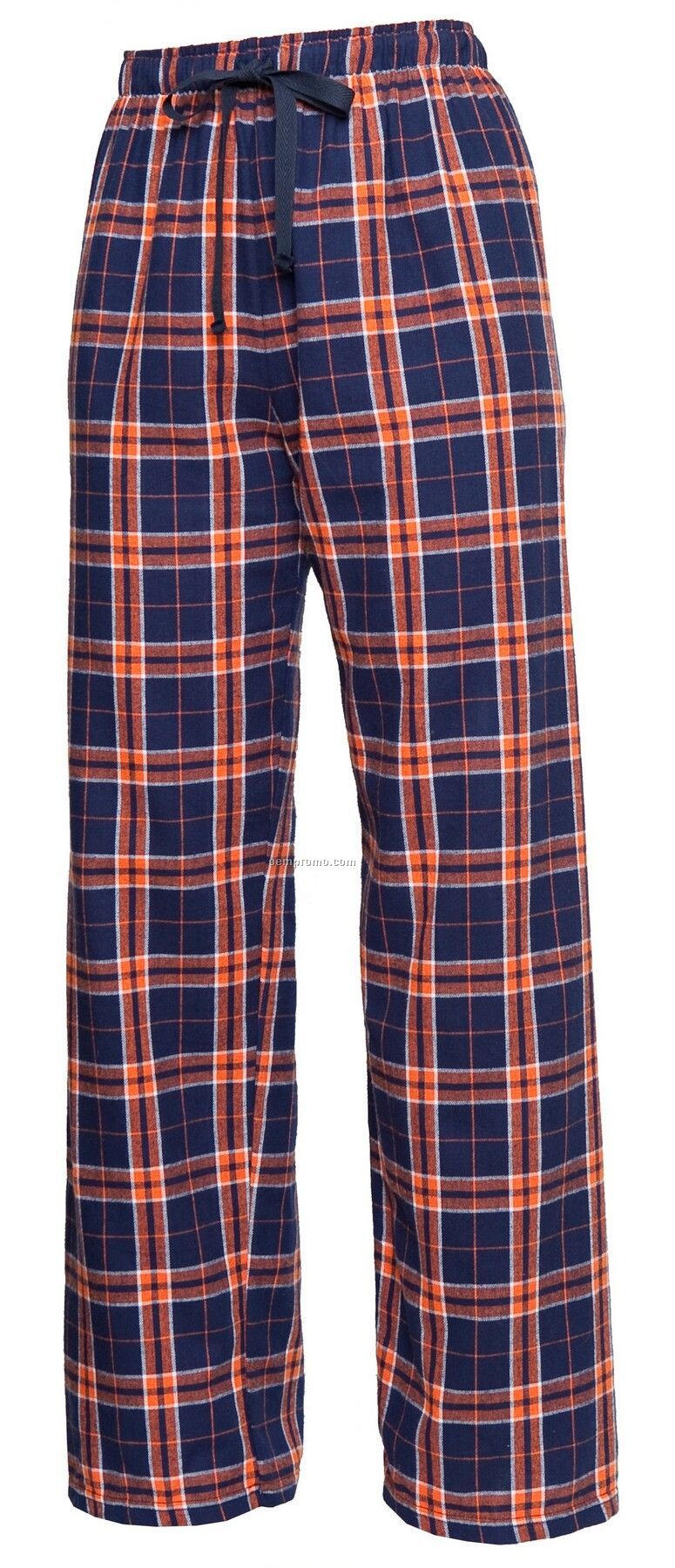 Adult Team Pride Flannel Pant In Orange & Navy Blue Plaid