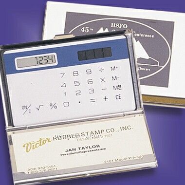 Silver-like Cardholder & Calculator (Screened)