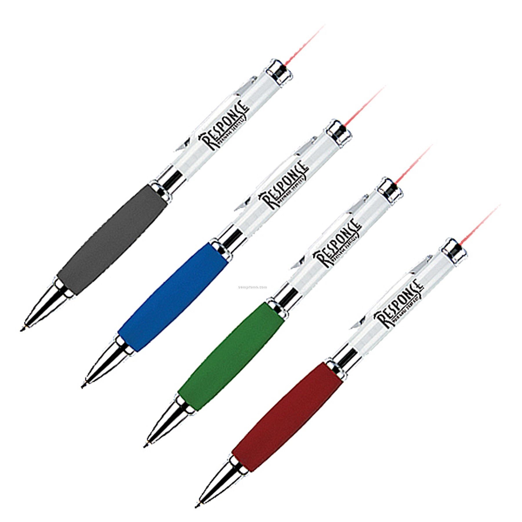 Vali II Pearl White Ballpoint Pen W/ Laser Pointer (Engraving)