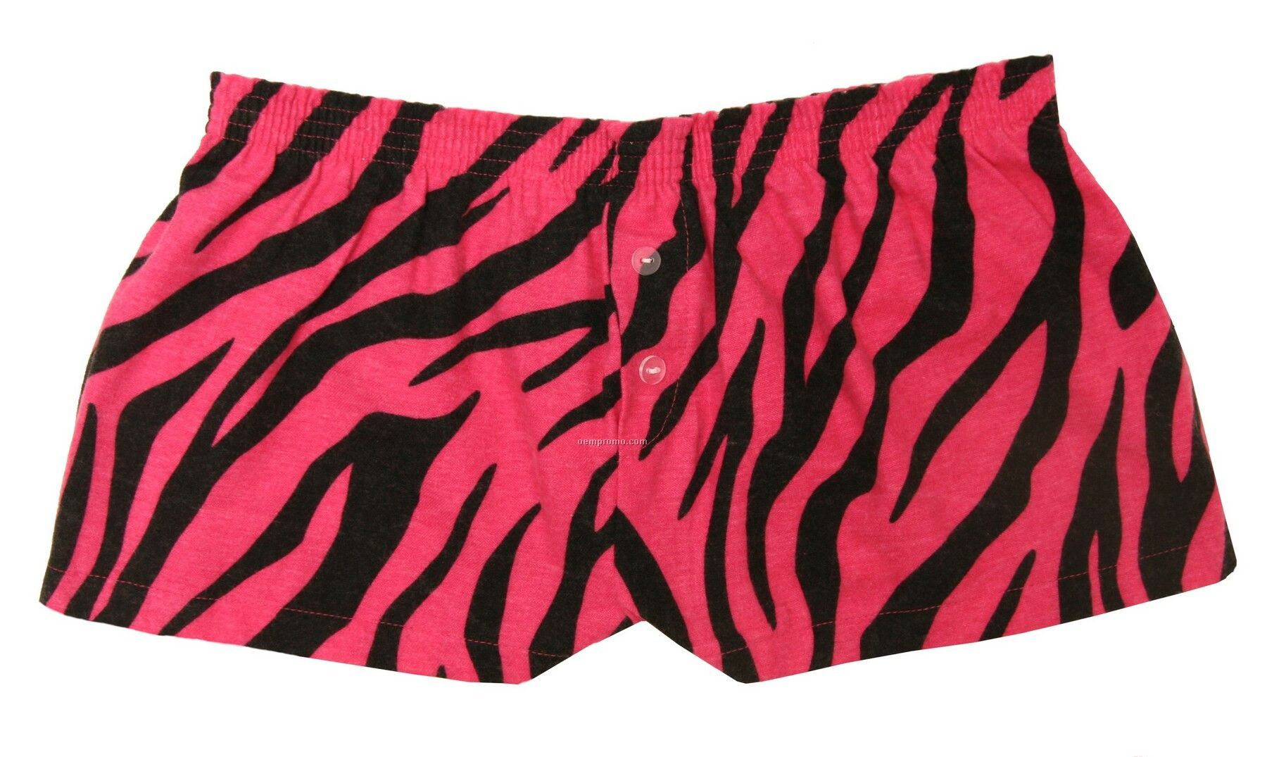 Ladies' Fuchsia Pink Zebra Flannel Bitty Boxer Shorts