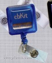 Retractable Badge Holder With Cloisonart Insert - Square
