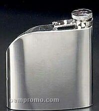 6 Oz Stainless Steel Chrome Plated Flask In Satin Finish