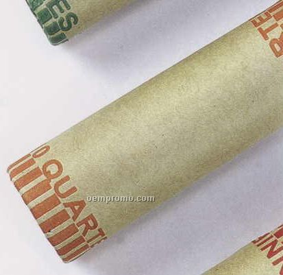 $.25 Cartridge/Shotgun Kraft Coin Wrapper In Neat Pack ($10.00 Roll)