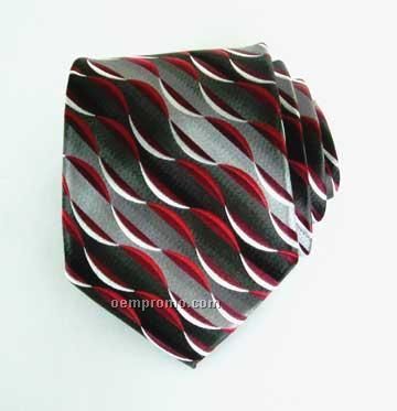Silk Necktie - Scallop Pattern