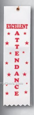 Stock Award Ribbon (Card & String) - Excellent Attendance