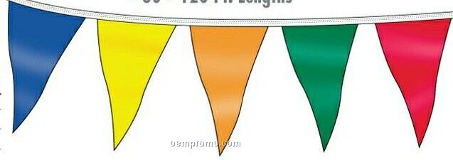 120' Custom Made Mass Pennants 100 Per String - Assorted Colors