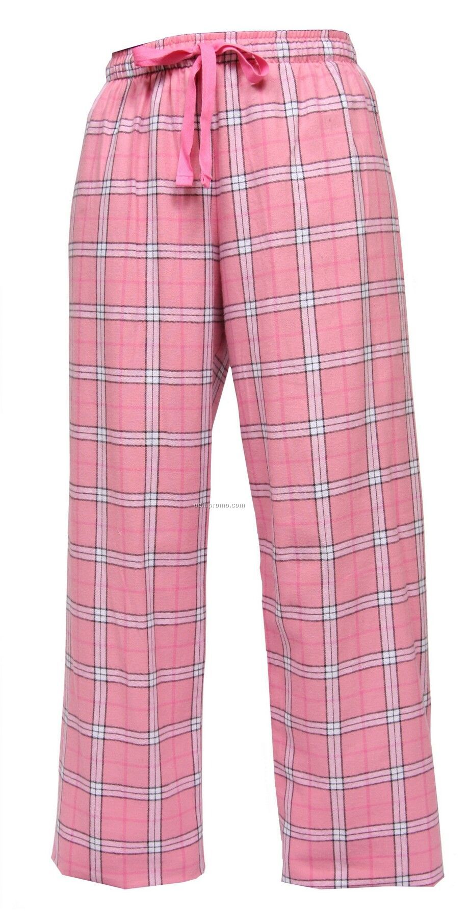 Adult Pink/Black Plaid Fashion Flannel Pant With Tie Cord