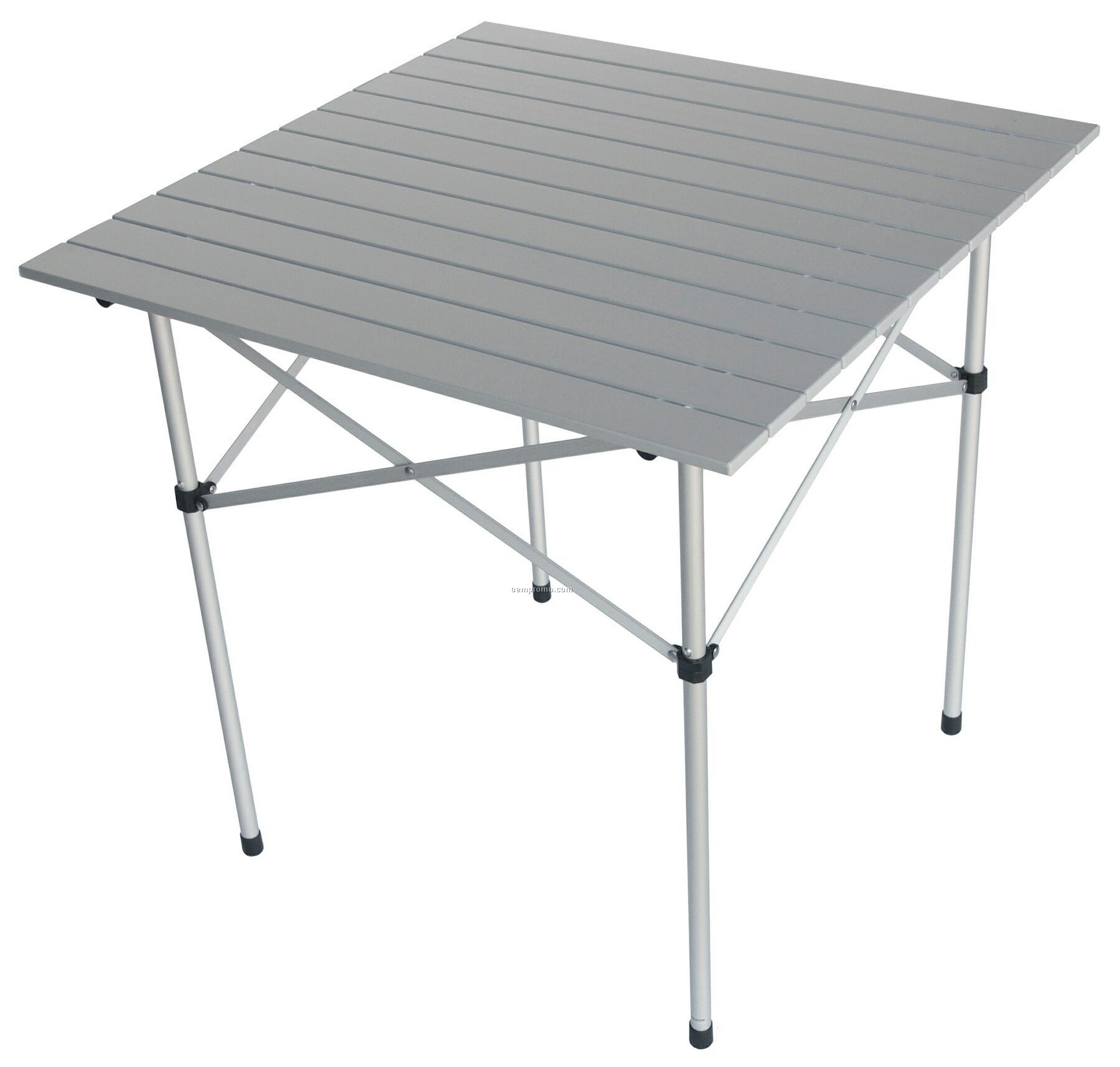 Folding Silver-gray Finish Aluminum Table And Black Carry Bag