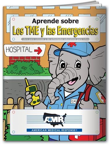 Spanish Coloring Book - Learn About Emt's And Emergencies