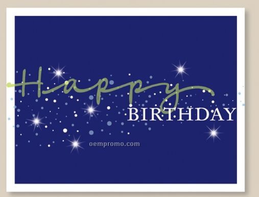 Starlight Greeting Birthday Card W/ Unlined Envelope