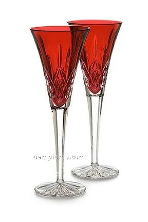 Waterford 143815 Lismore Crimson Collection Flute Glass (1 Pair)