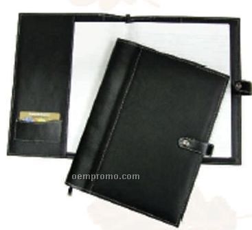 Black Leatherette Journal Cover W/ 8.5"X11" Note Pad
