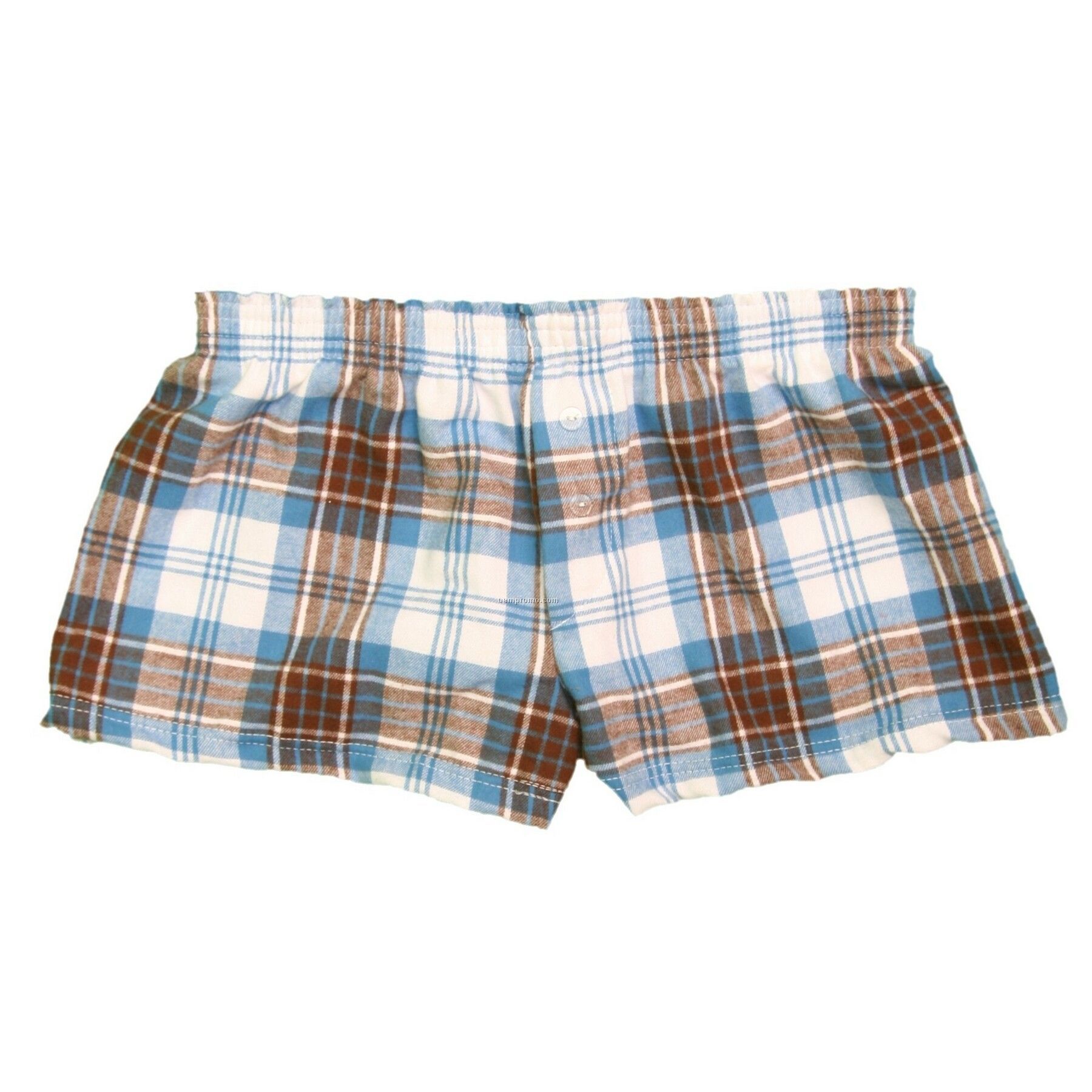 Ladies' Brown/ Baby Blue Bitty Boxer Short With False Fly