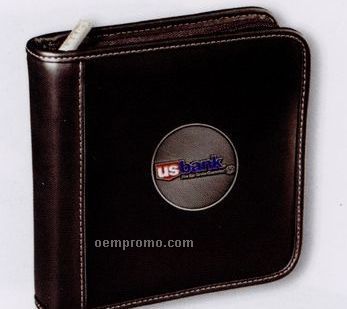 Top Grain Leather CD Case W/ 2" Club Lorente Medallion
