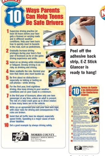 10 Ways Parents Can Help Teens Be Safe Drivers E-z Stick Glancer (Spanish)