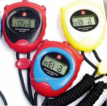 2-tone Stop Watch With Lanyard
