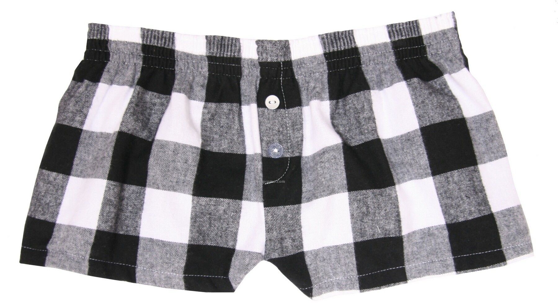 Ladies' Right On White Flannel Bitty Boxer Short W/ False Fly