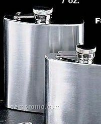 Stainless Steel Satinized Flask W/ Satin Finish (7 Oz.)