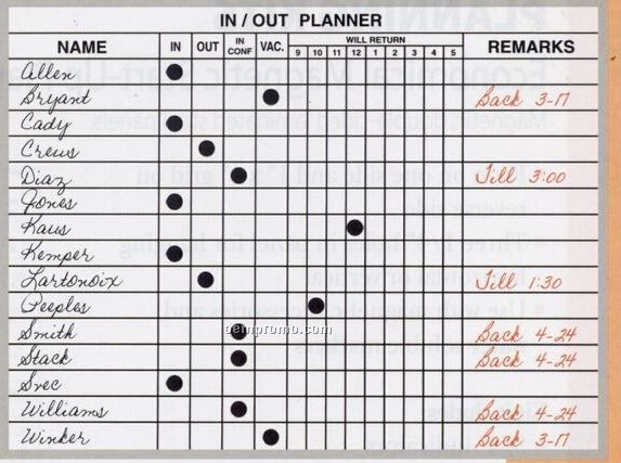 In/Out Planner (18