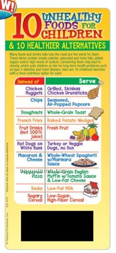 Unhealthy Foods For Children E-z Stick Glancer