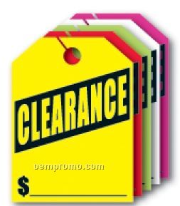 V-t Fluorescent Mirror Hang Tag - Clearance (8 1/2