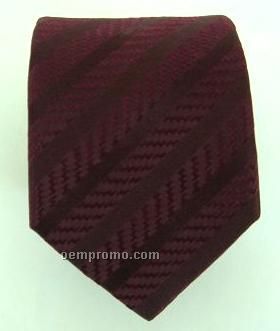 Silk Necktie - Burgundy Tonal Stripe