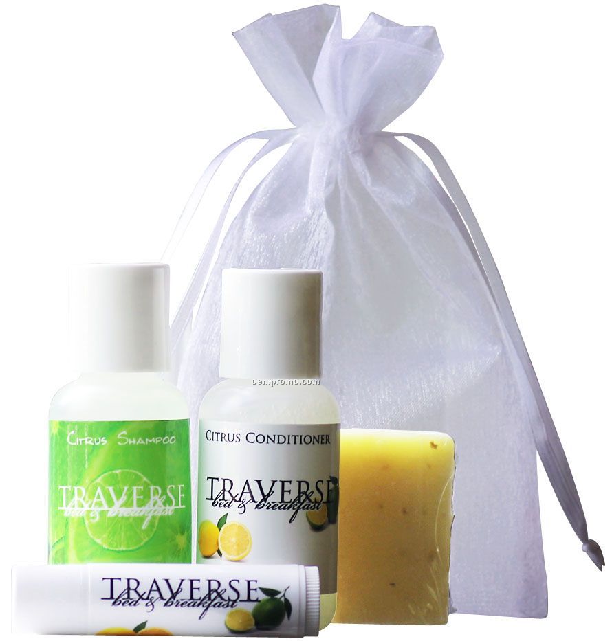 Citrus Gift Set Shampoo/Conditioner And Oatmeal Bar Soap/Spf 15 Lip Balm