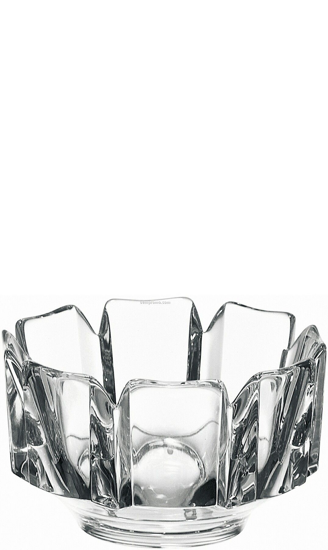 Corona 8 Panel Crystal Bowl By Lars Hellsten (3 3/4"X5 3/4")