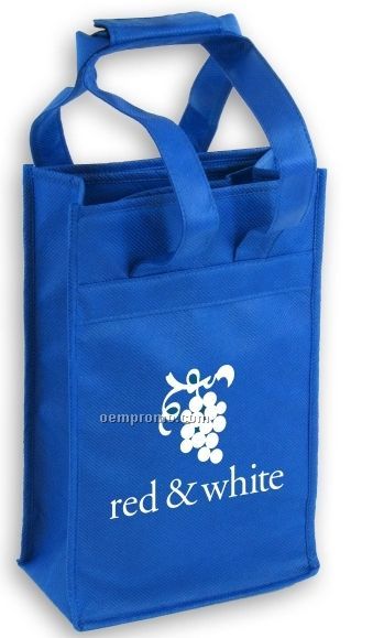 Recyclable 2 Wine Bottle Insulated Tote Bag