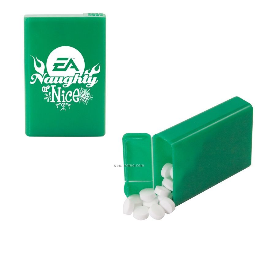 Green Refillable Plastic Mint/ Candy Dispenser With Sugar Free Gum