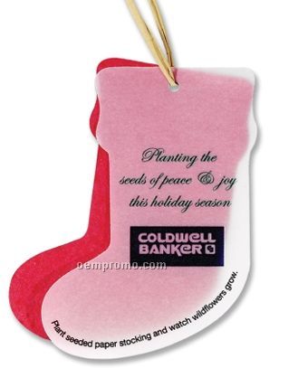 Seeded Paper Ornament - Stocking