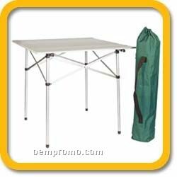 4-person Roll-up Aluminum Table With Carry Bag