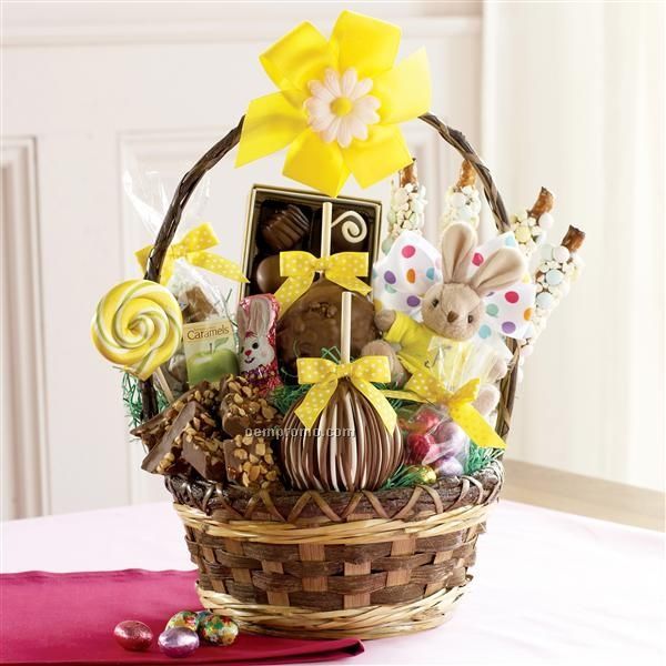 Classic Easter Basket - Apples/ Plush Bunny/ Pastel Treats (10