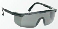 Large Single Lens Safety Glasses W/ Gray Anti-fog Lens & Black Frame