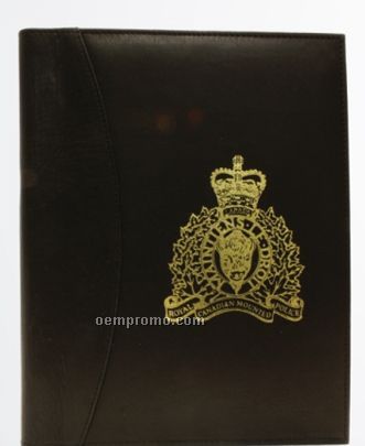 Leatherette Bi-fold Journal W/ Gold Crest