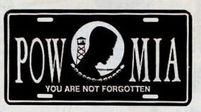 Pow Mia Military License Plate