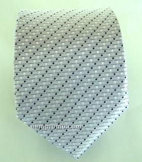Silk Necktie - Two-tone Dot Stripe