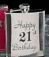 Stainless Steel Flask - Happy 21st (8 Oz.)