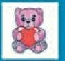 Stock Temporary Tattoo - Purple Teddy Bear With Heart (2"X2")