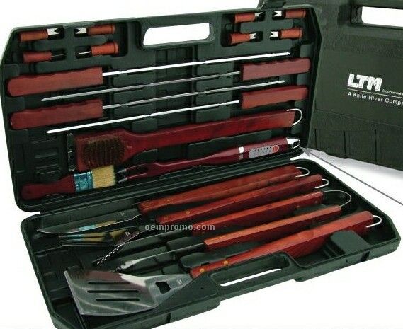 20 Piece Bbq Tool Set With Temperature Fork