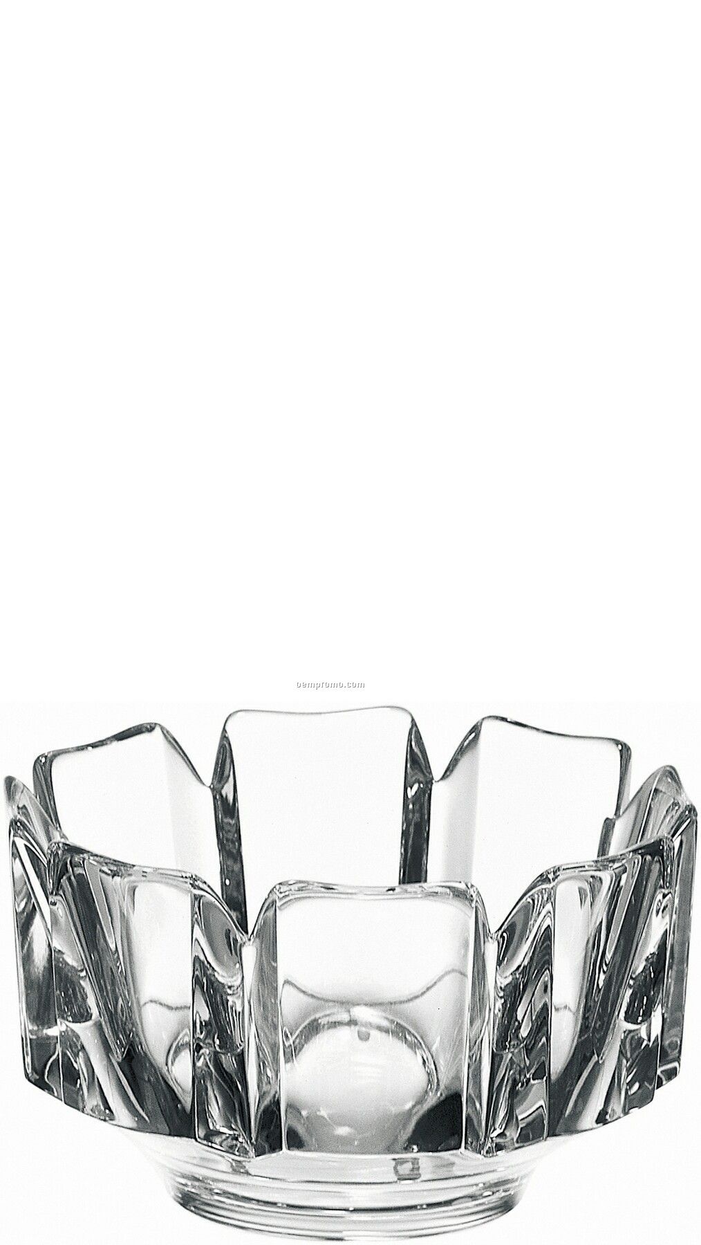 Corona 8 Panel Crystal Bowl By Lars Hellsten (3 3/8"X4 1/2")