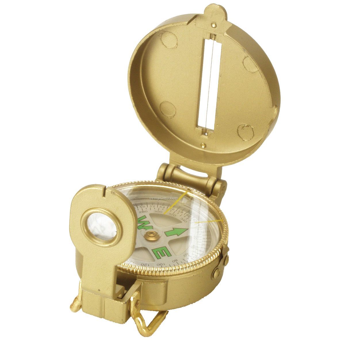 Gold Survival Compass W/ Magnifying Glass