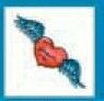 Stock Temporary Tattoo - Forever Heart With Wings (2"X2")
