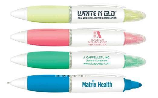 Write N' Glo Twist Action Pen & Highlighter Combo