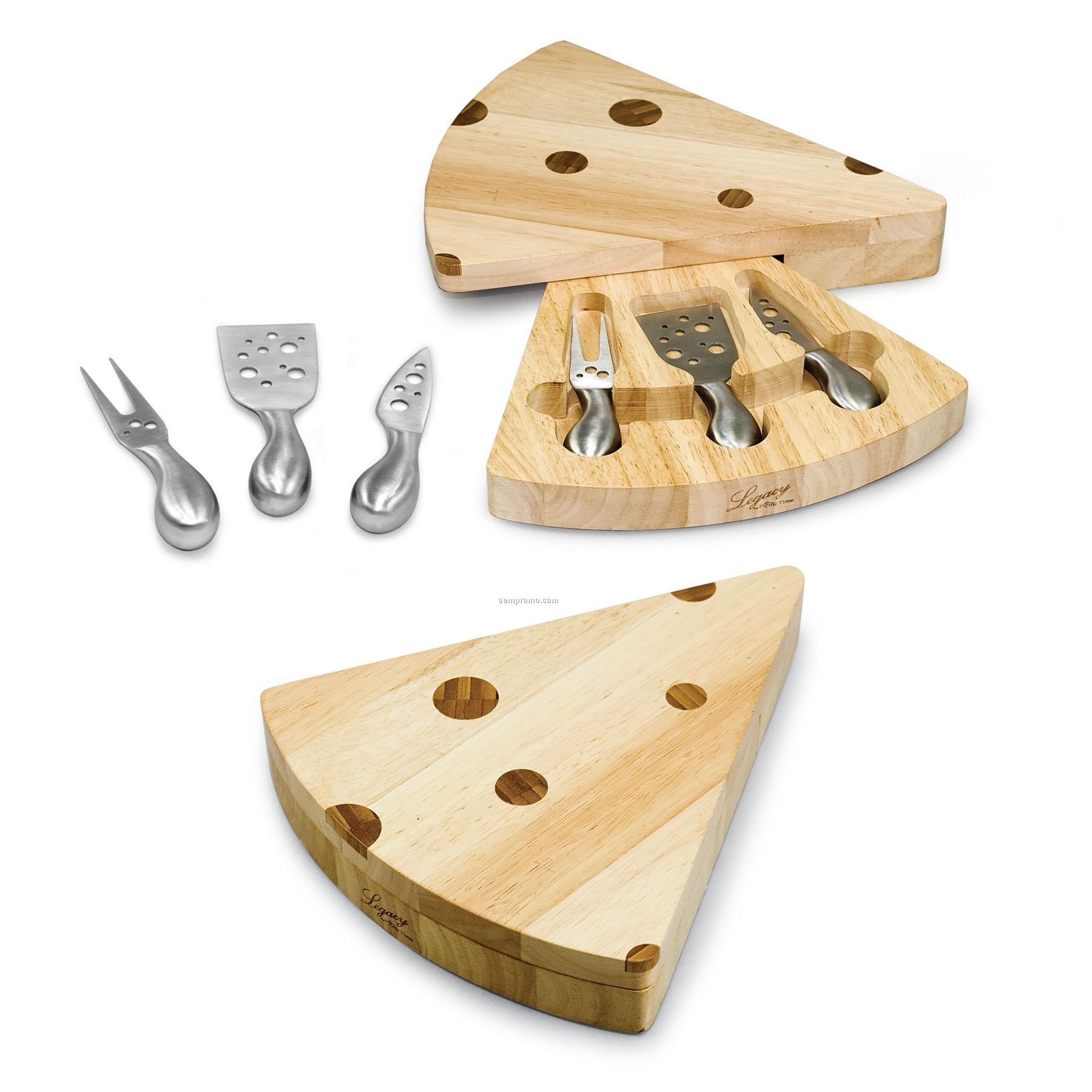 Swiss Wedge Shaped Swivel Cutting Board W/ 3 Cheese Tools