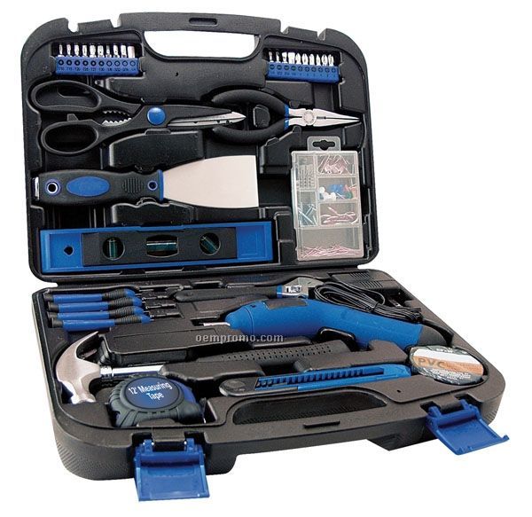 35 Piece Home Tool Set W/ Rechargeable Cordless Driver