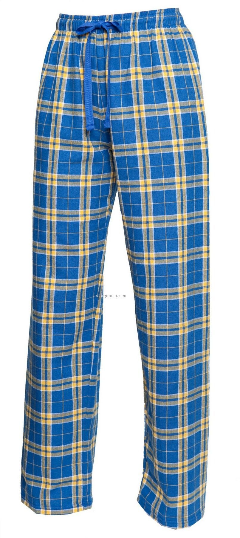 Adult Team Pride Flannel Pant In Royal Blue & Gold Plaid