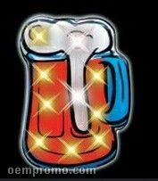 Blank Beer Mug Magnetic Blinking Lights Pin