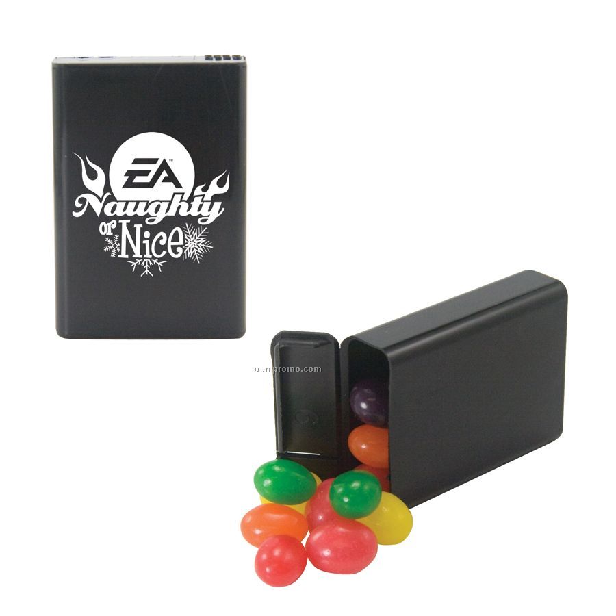 Black Refillable Plastic Mint/ Candy Dispenser With Jelly Beans